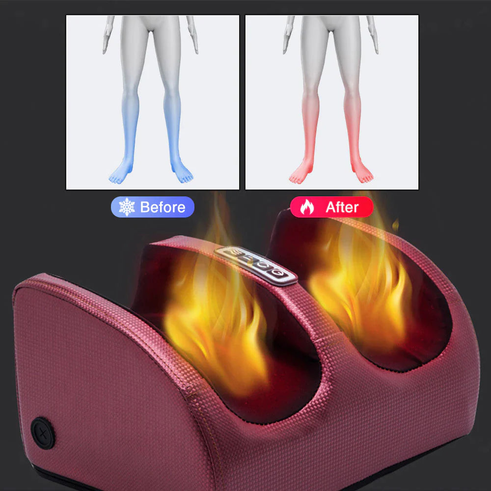 Electric Foot Massager Heating Therapy Hot Compression Shiatsu Kneading Roller Muscle Relaxation Pain Relief Foot Spa Machine - Ignition Fitness