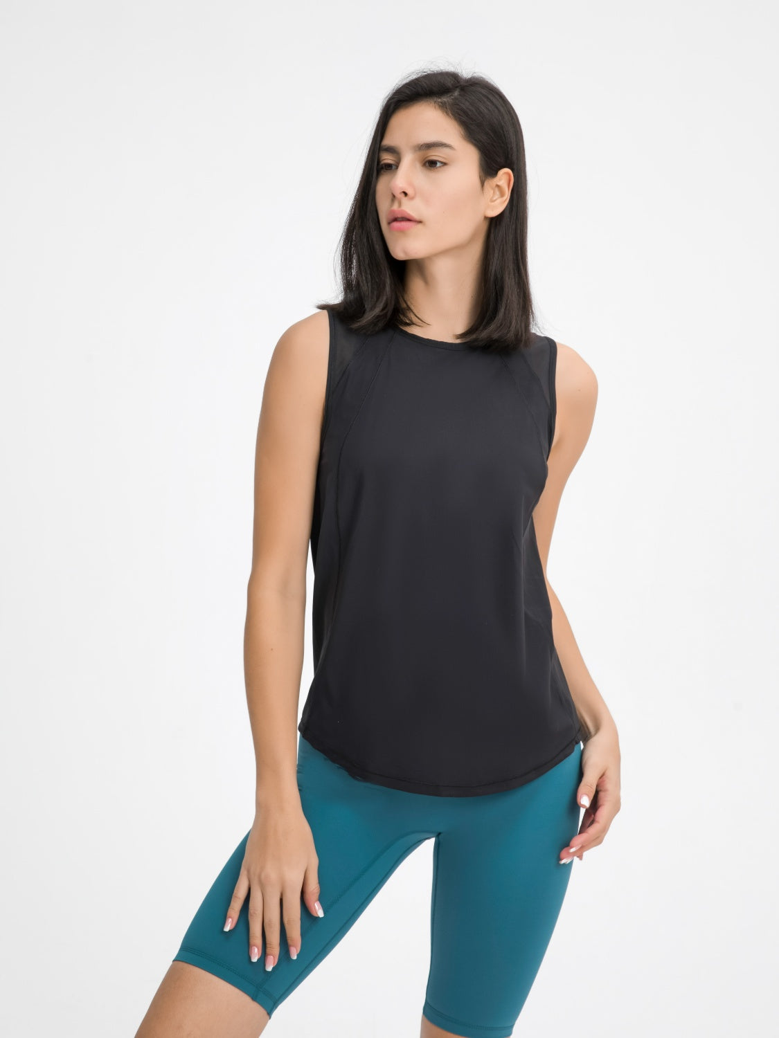 Millennia Cutout Back Round Neck Active Tank - Ignition Fitness