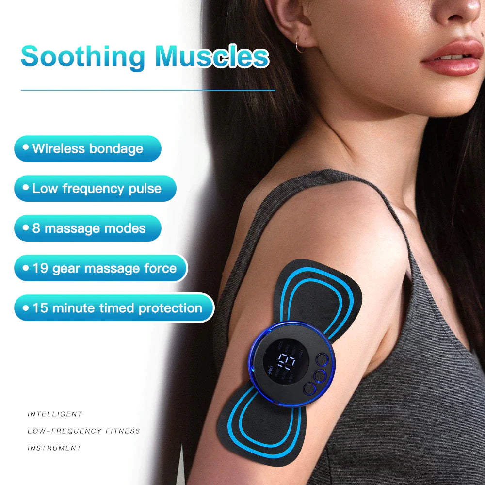 LCD Display EMS Neck Stretcher Electric Massager 8 Mode Cervical Massage Patch Pulse Muscle Stimulator Portable Relief Pain - Ignition Fitness