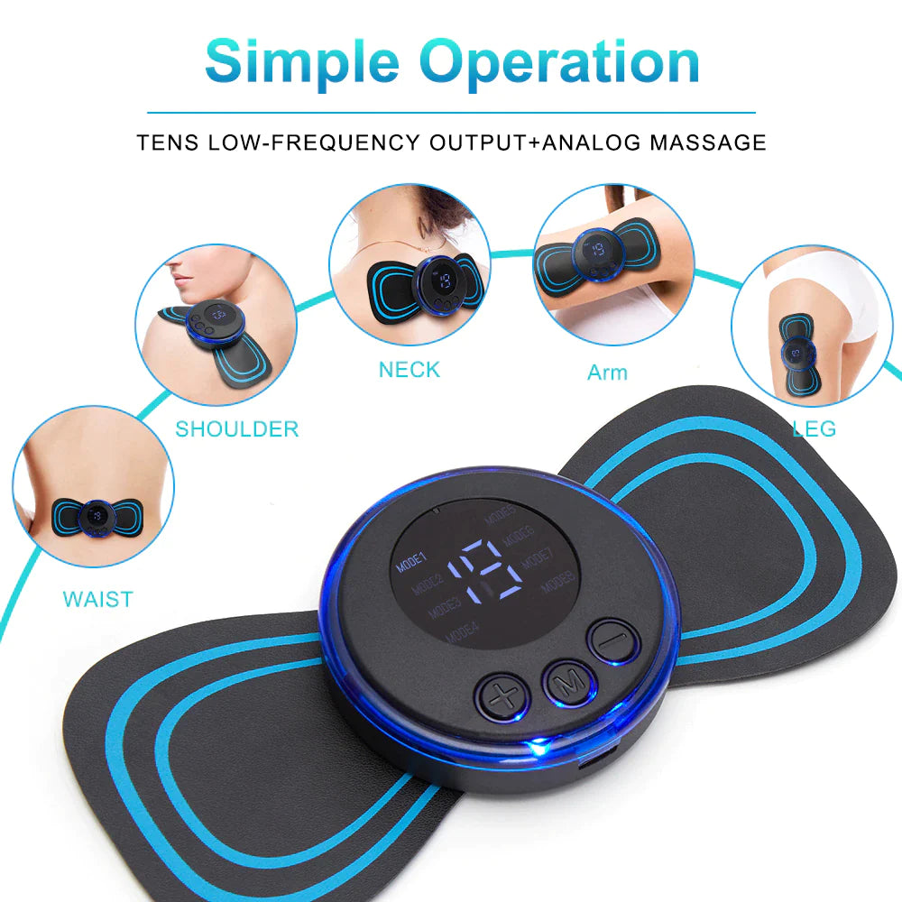 LCD Display EMS Neck Stretcher Electric Massager 8 Mode Cervical Massage Patch Pulse Muscle Stimulator Portable Relief Pain - Ignition Fitness