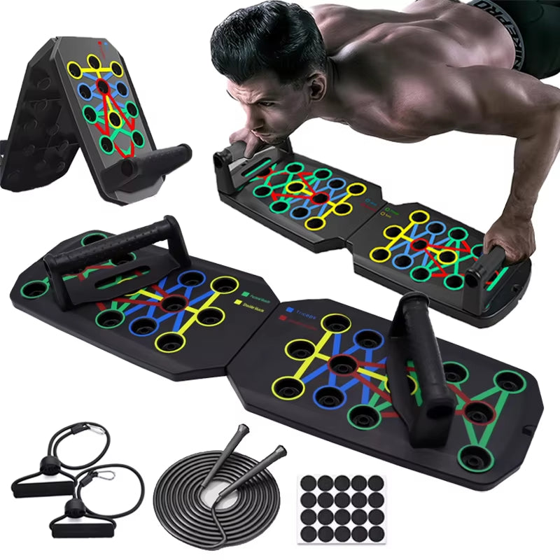 Push-Up Board Set Portable Multifunctional Push-Up Bar Foldable Fitness Equipment for Chest Abdomen Arms/Back Training - Ignition Fitness