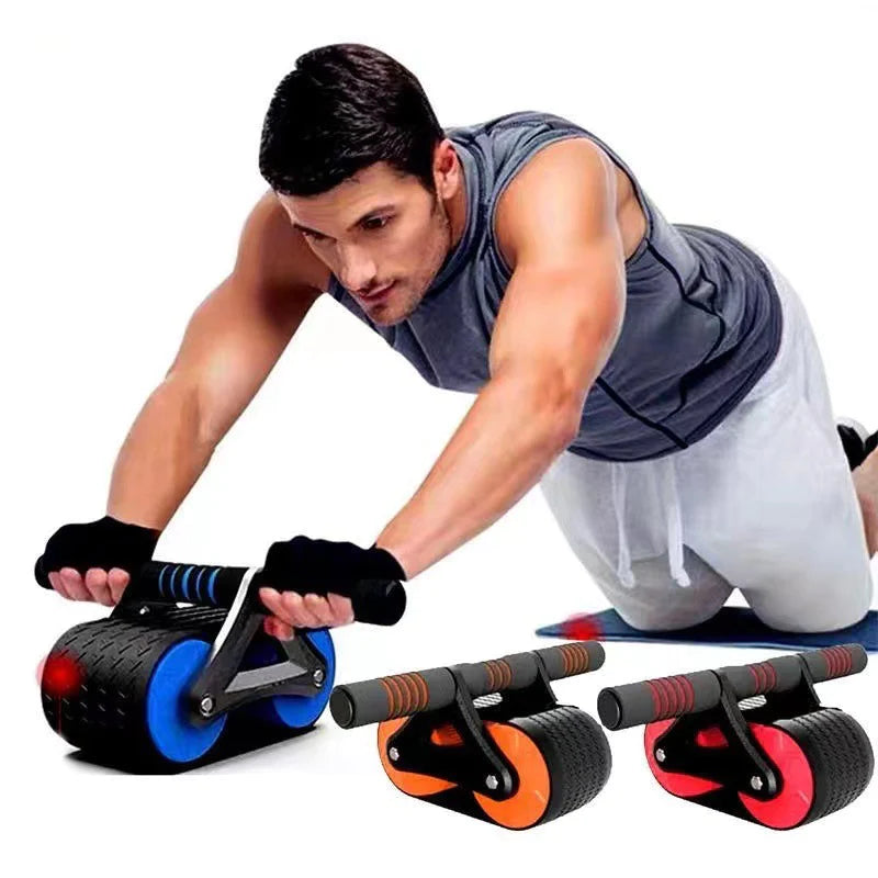 Double Wheel Abdominal Exerciser Women Men Automatic Rebound Ab Wheel Roller Waist Trainer Gym Sports Home Exercise Devices - Ignition Fitness