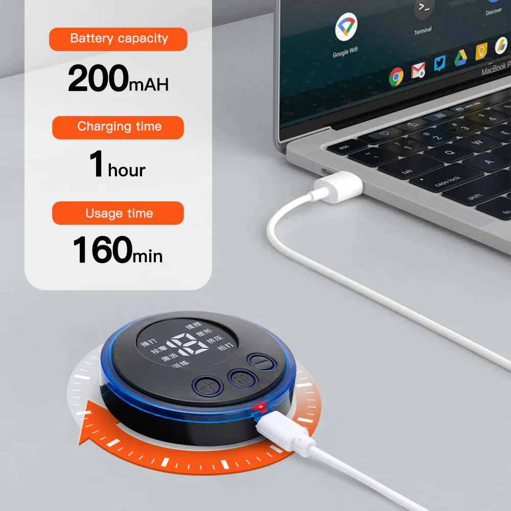 LCD Display EMS Neck Stretcher Electric Massager 8 Mode Cervical Massage Patch Pulse Muscle Stimulator Portable Relief Pain - Ignition Fitness