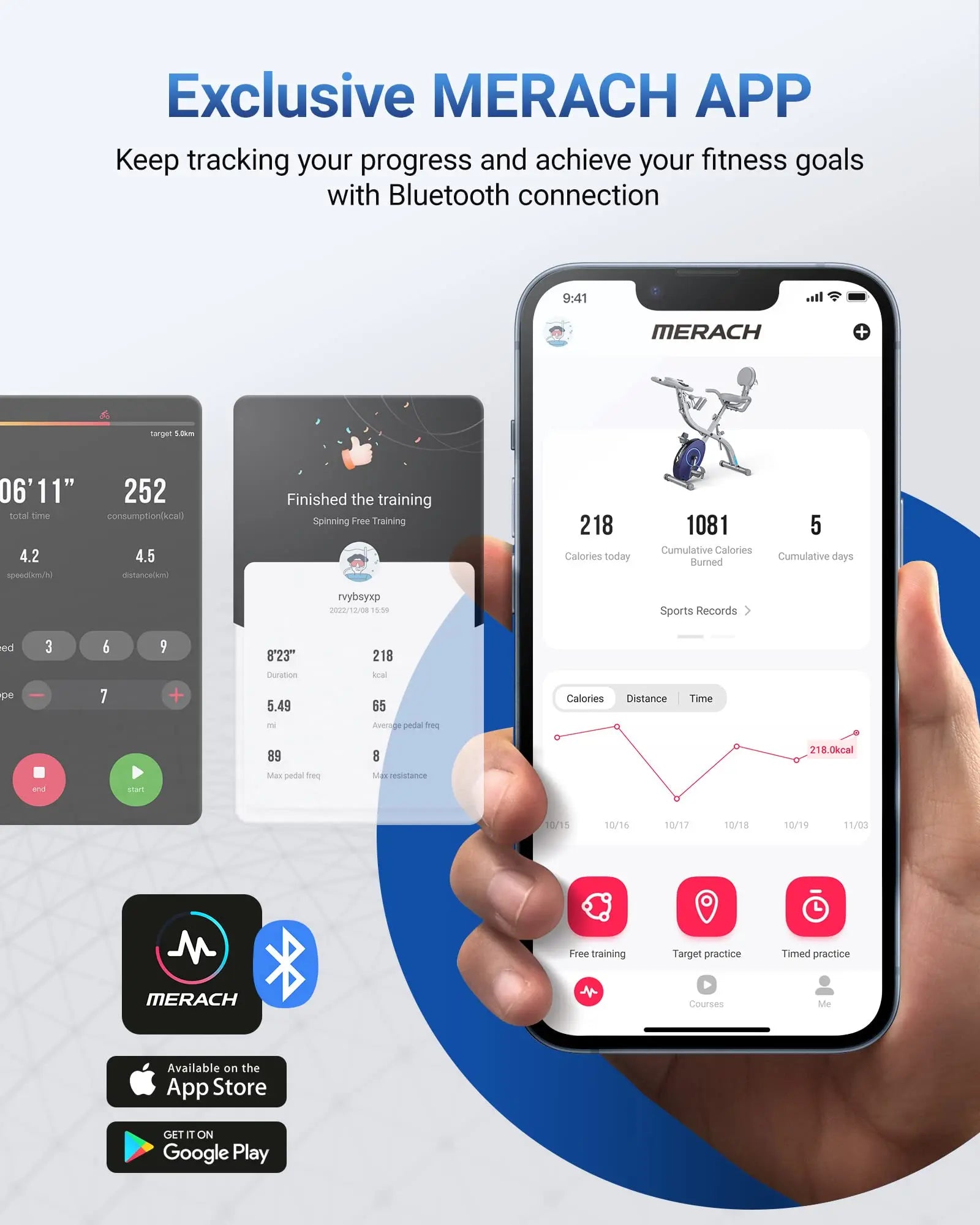 MERACH Folding Exercise Bike 4in1 Magnetic Stationary with16-Level Resistance Exclusive APP 300LB Capacity Comfort Seat  X-bike - Ignition Fitness