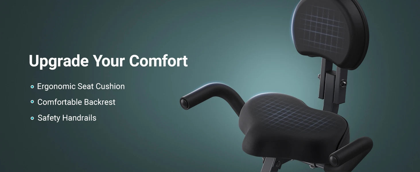 MERACH Folding Exercise Bike 4in1 Magnetic Stationary with16-Level Resistance Exclusive APP 300LB Capacity Comfort Seat  X-bike - Ignition Fitness