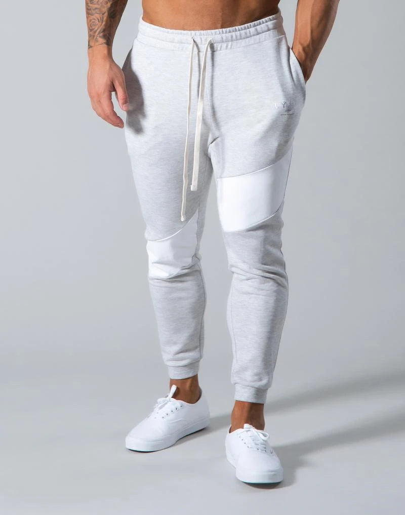 Mens Fitness Gym Sweatpants in White