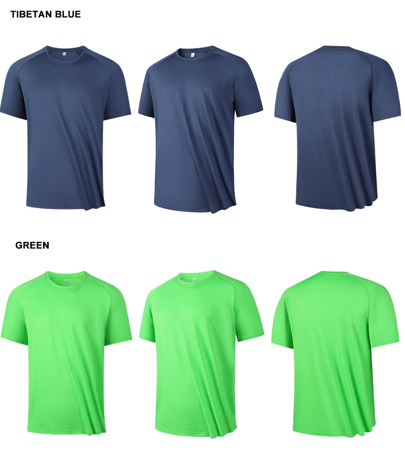 Green and  tibetan blue fitness T-shirt