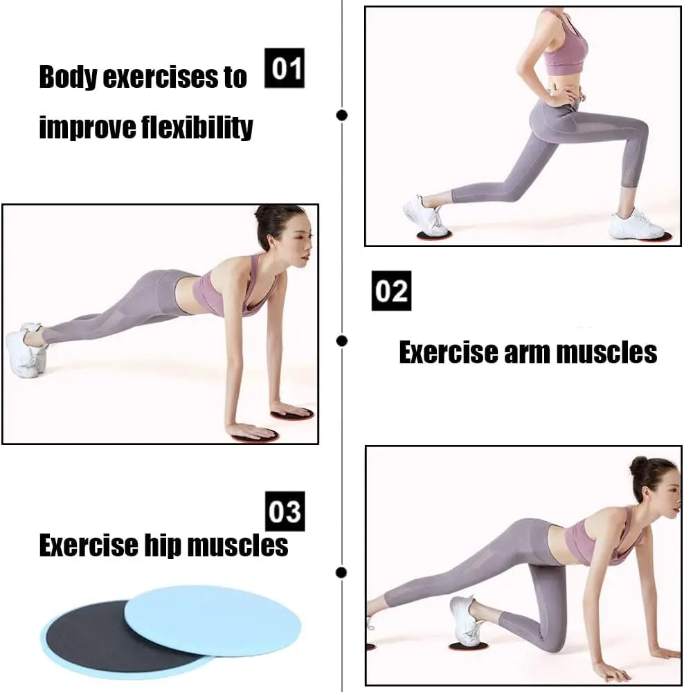 2pcs Solid Color Yoga Sliding Discs, Yoga Fitness Foot Sliding Pads, Workout Equipment For Abdominal Core Training, Body Shaping - Ignition Fitness