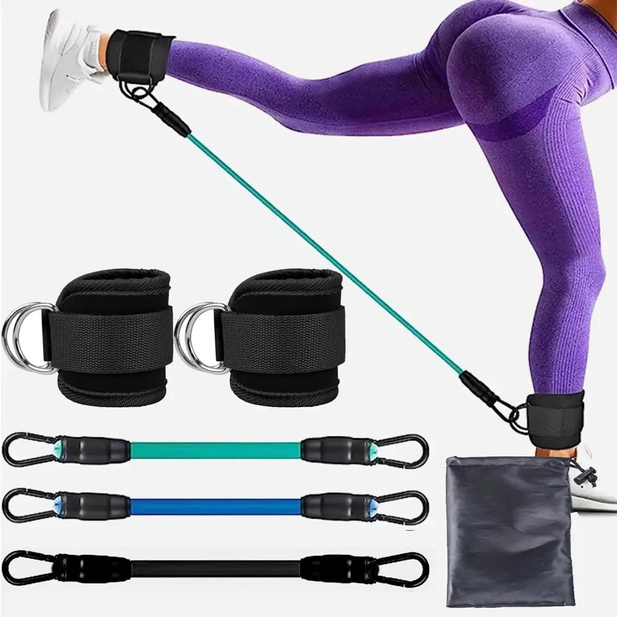 Ankle Strap Resistance Bands Hip Leg Strength Pull Rope Fitness Elastic Training Home Yoga Pilate Crossfit Workout Gym Equipment - Ignition Fitness
