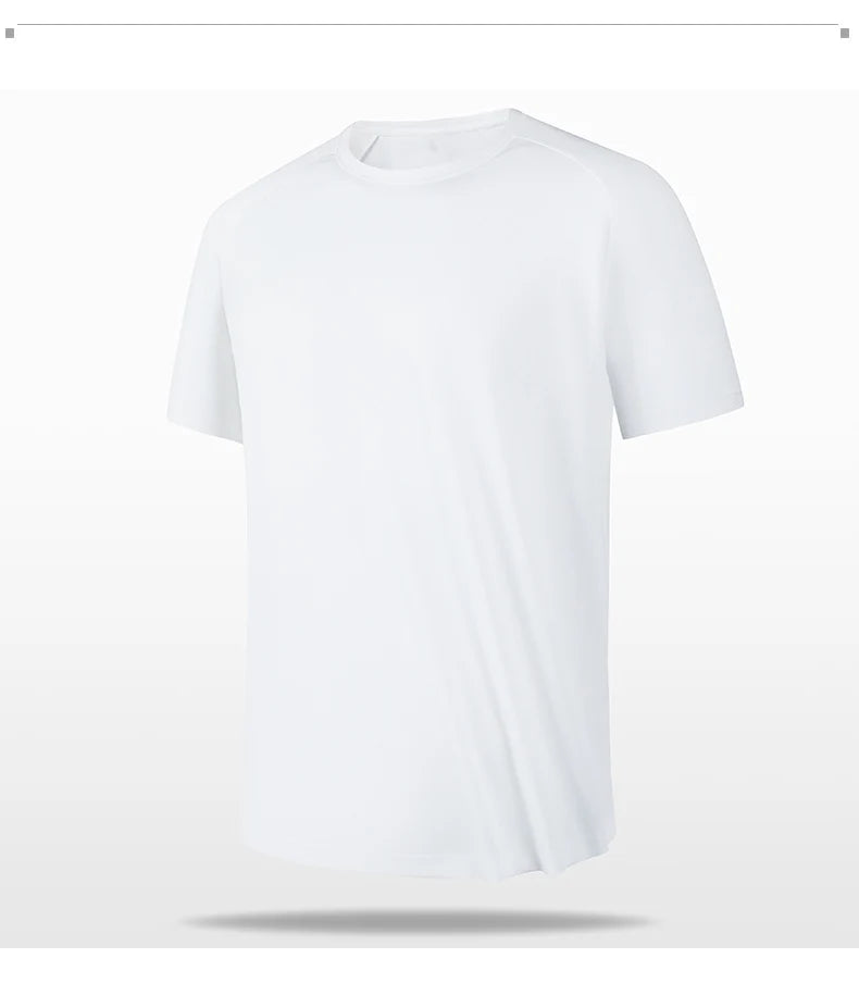 Round Neck white fitness gym T-shirt