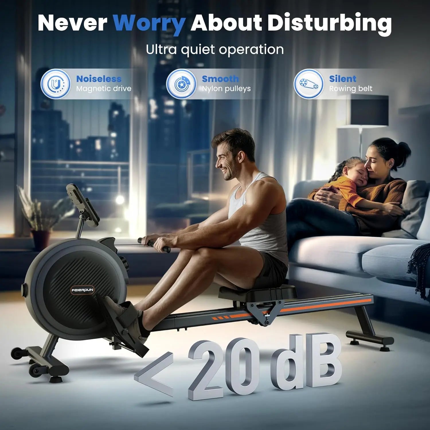 FEIERDUN Magnetic Rowing Machine - Ignition Fitness