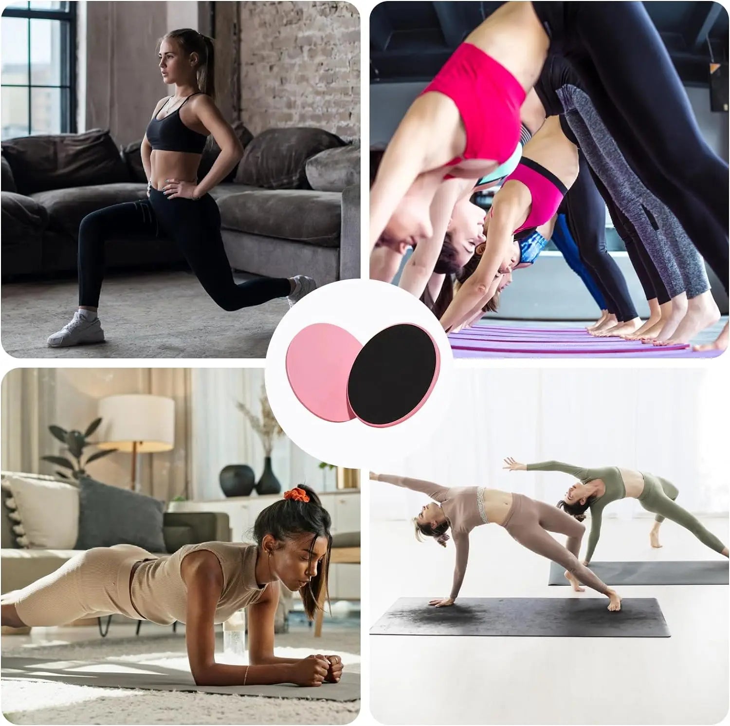 2pcs Solid Color Yoga Sliding Discs, Yoga Fitness Foot Sliding Pads, Workout Equipment For Abdominal Core Training, Body Shaping - Ignition Fitness