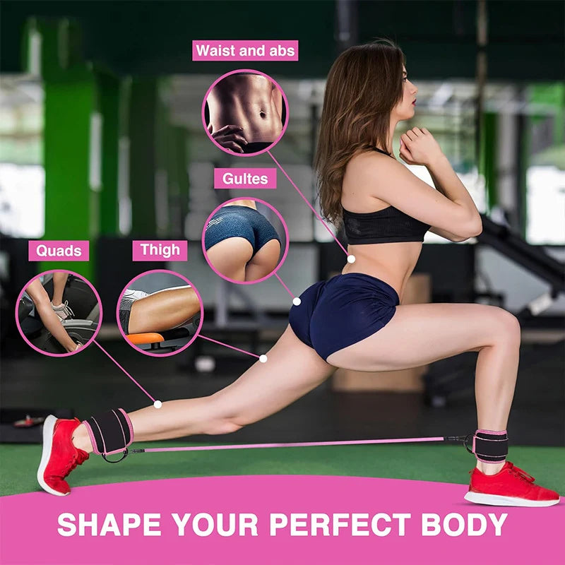 Ankle Strap Resistance Bands Hip Leg Strength Pull Rope Fitness Elastic Training Home Yoga Pilate Crossfit Workout Gym Equipment - Ignition Fitness