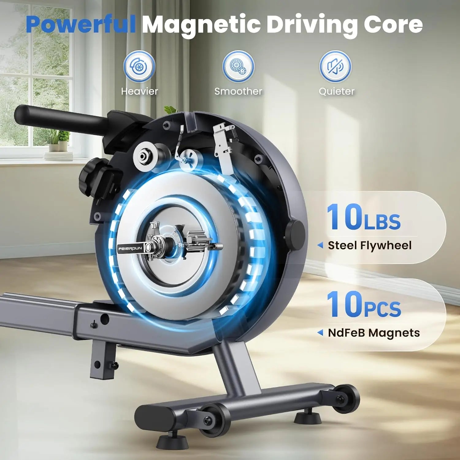 FEIERDUN Magnetic Rowing Machine - Ignition Fitness
