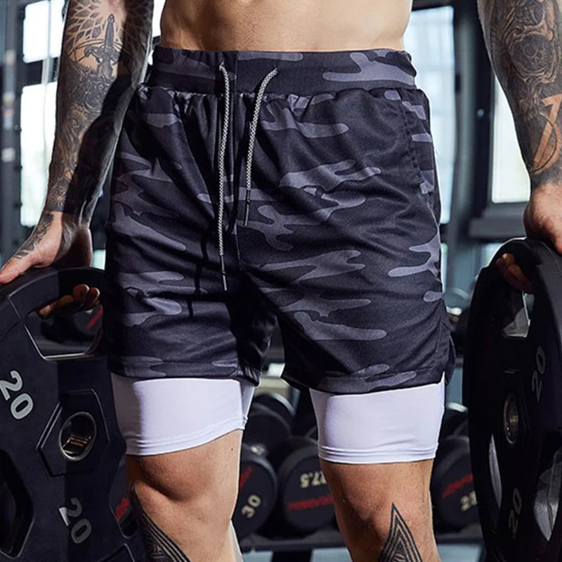 Double-Deck Men's 2-in-1 Running Shorts