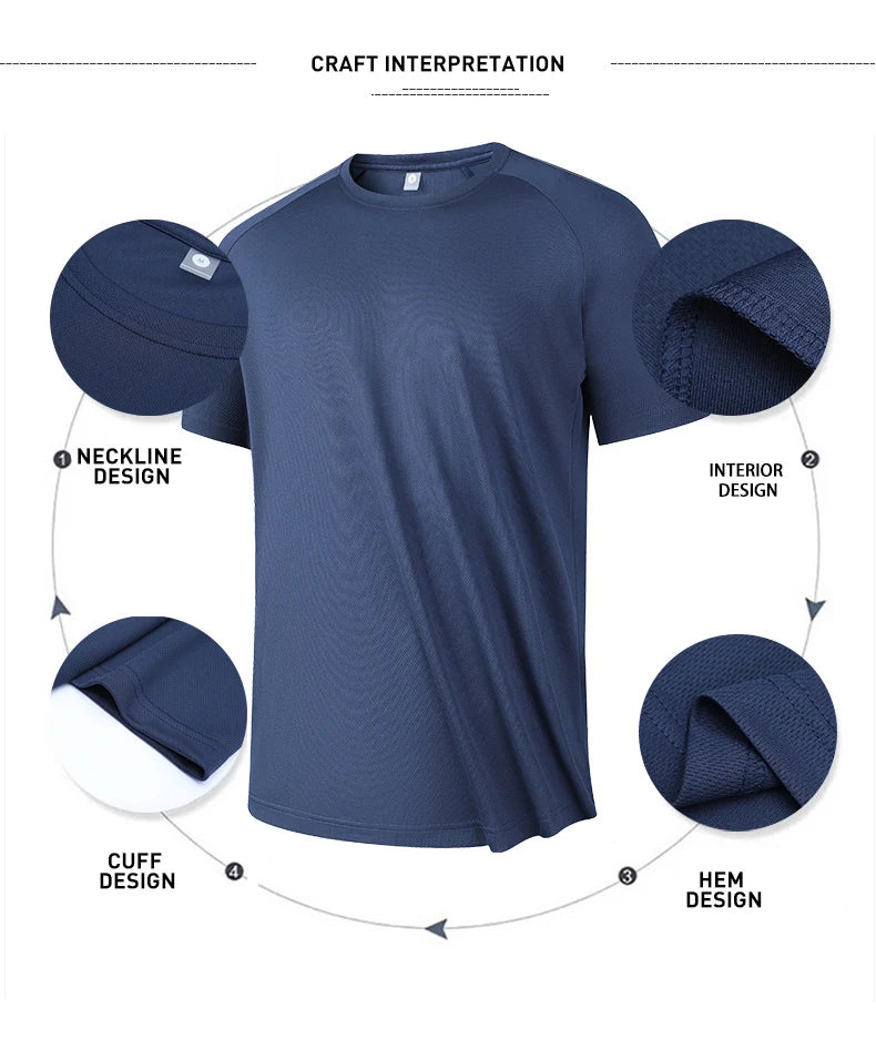 Blue fitness gym T-shirt