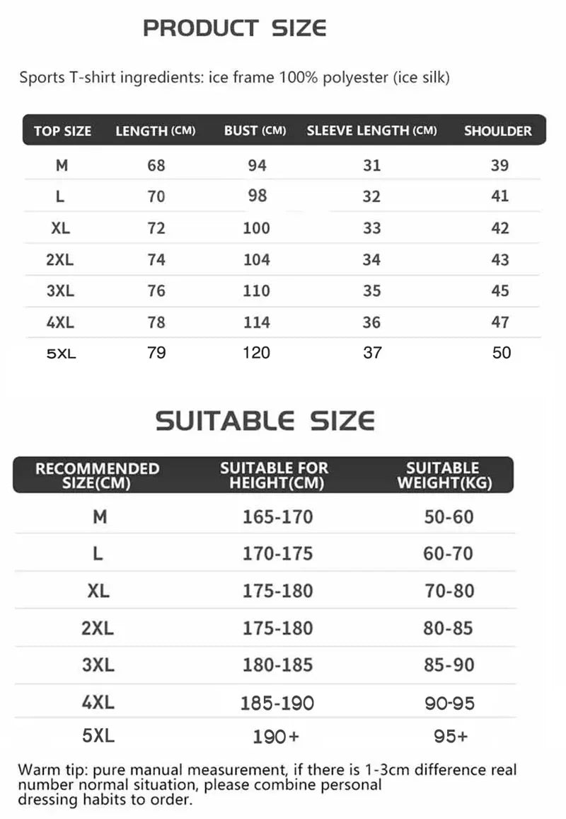 product suitable size chart