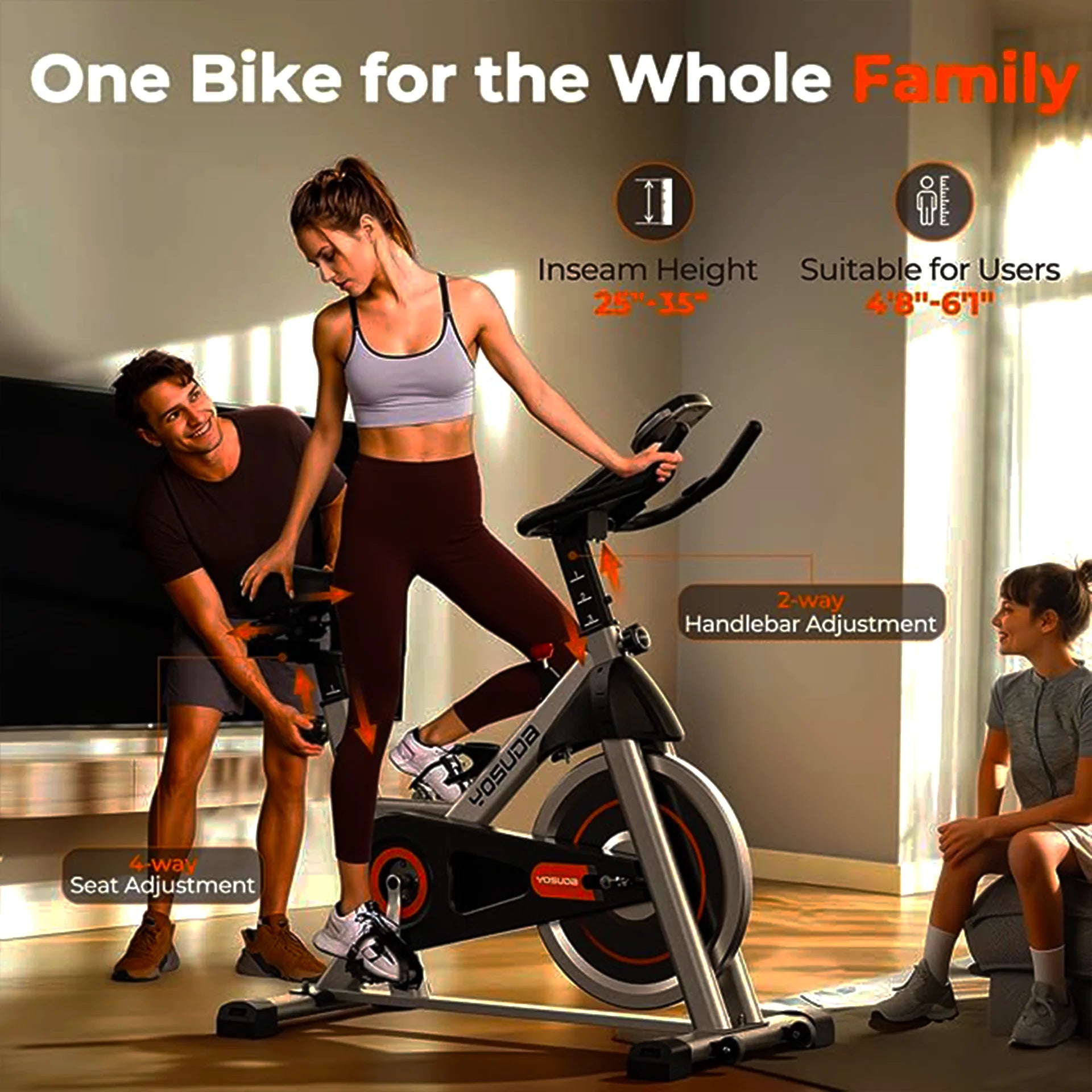 Exercise Bikes Stationary,Exercise Bike for Home Indoor Cycling Bike for Home Cardio Gym,Workout Bike with pad Mount - Ignition Fitness