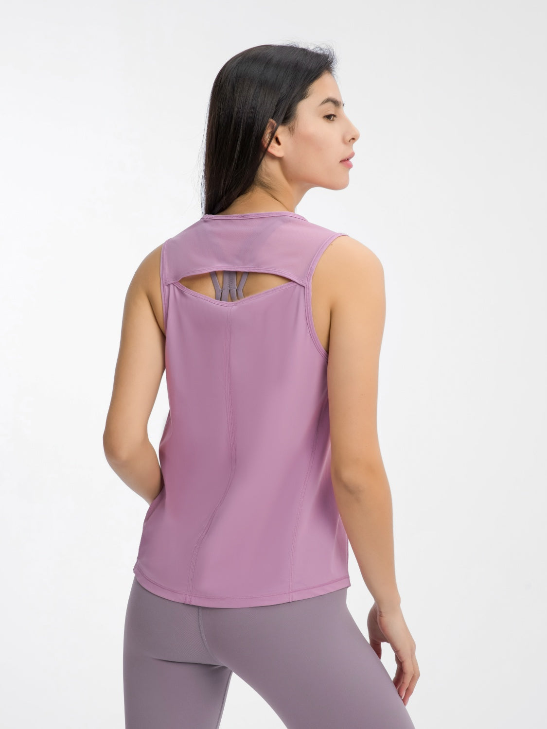 Millennia Cutout Back Round Neck Active Tank - Ignition Fitness