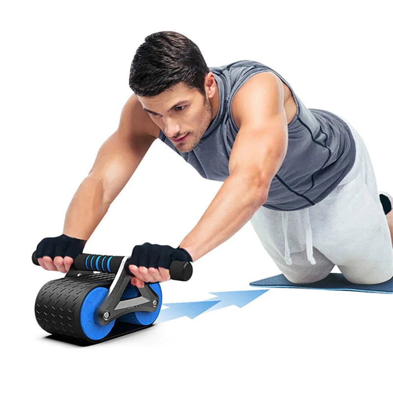 Double Wheel Abdominal Exerciser Women Men Automatic Rebound Ab Wheel Roller Waist Trainer Gym Sports Home Exercise Devices - Ignition Fitness