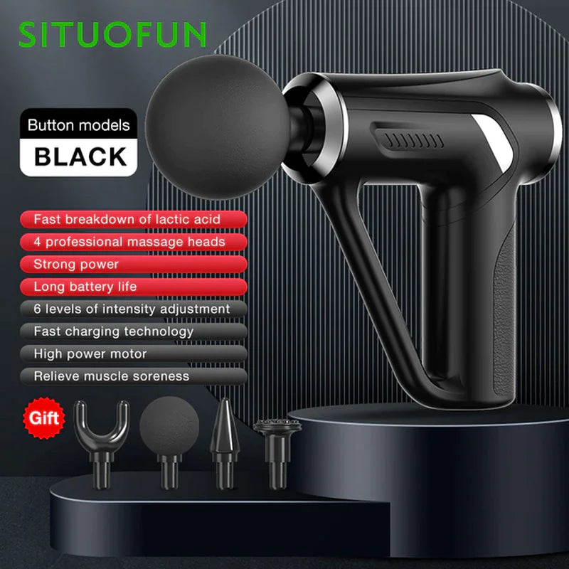 SITUOFUN Massage Gun 32 Levels Deep Tissue Neck Body Back Muscle Sport Electric Pistol Massager Exercise Relaxation Pain Relief - Ignition Fitness