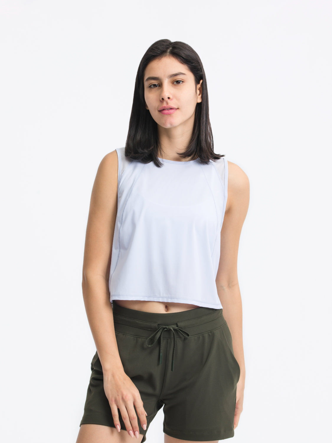 Millennia Round Neck Cropped Active Tank - Ignition Fitness