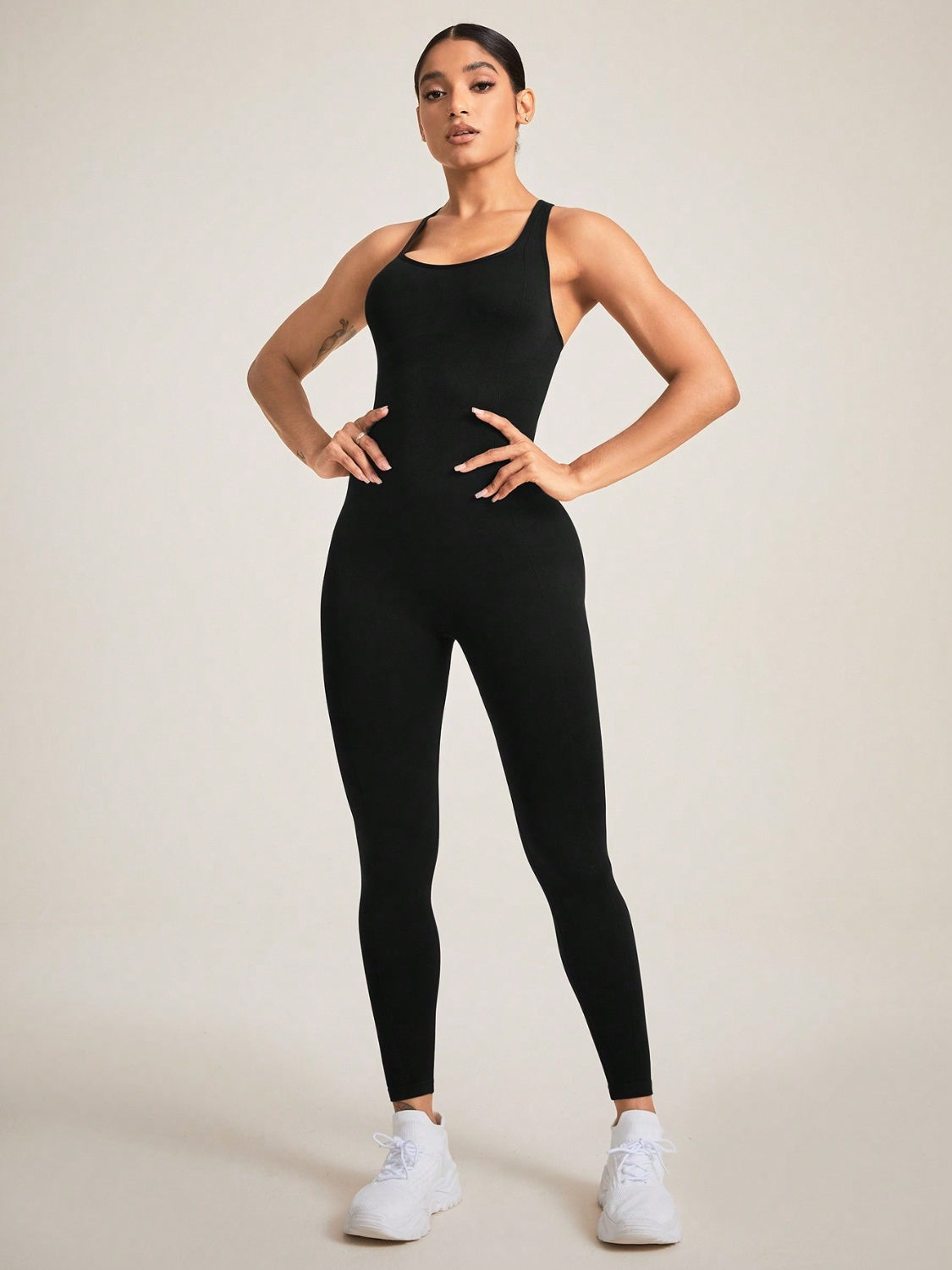 Crisscross Back Sleeveless Active Jumpsuit - Ignition Fitness