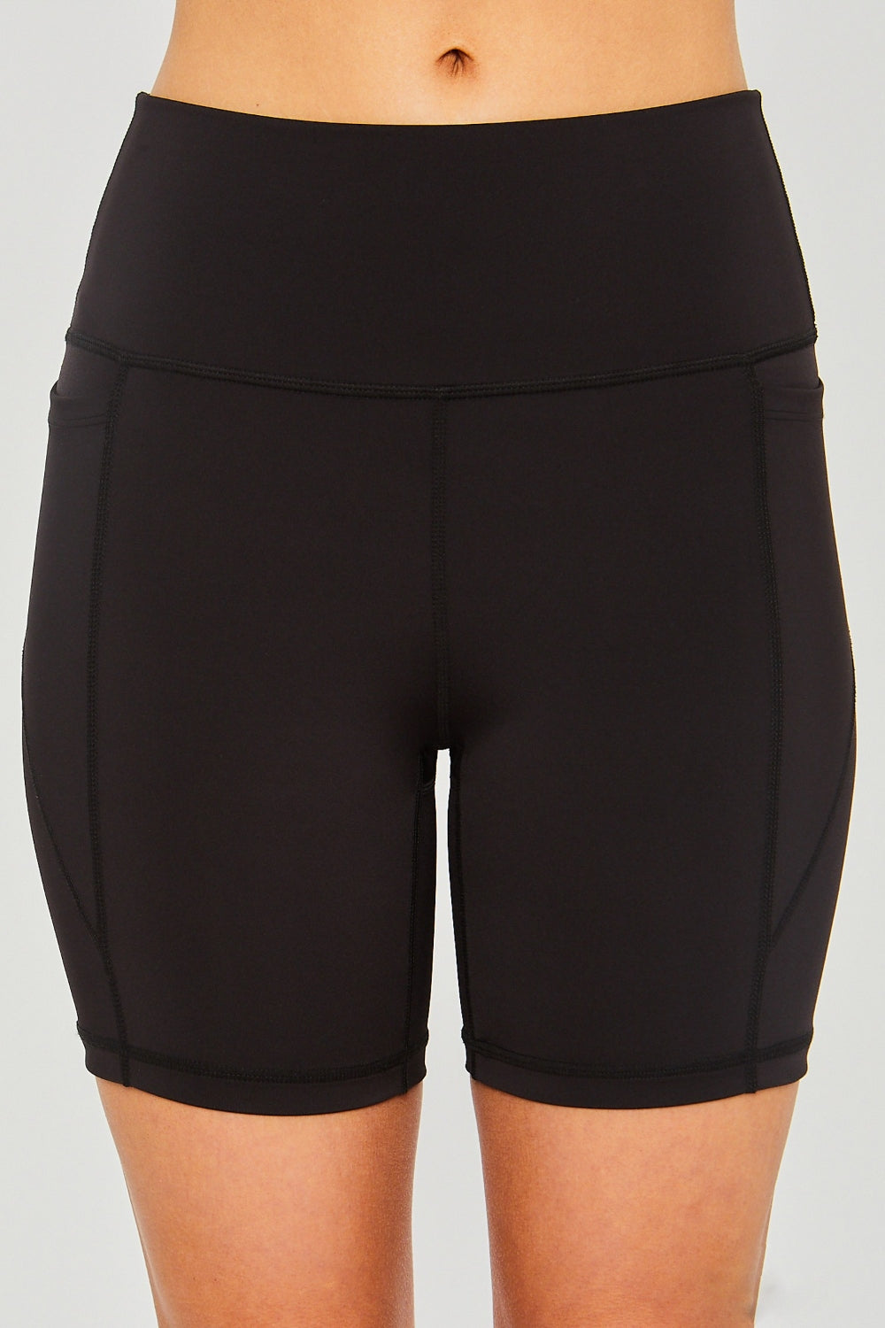 Love Tree High Waist Seam Detail Active Shorts - Black - Ignition Fitness