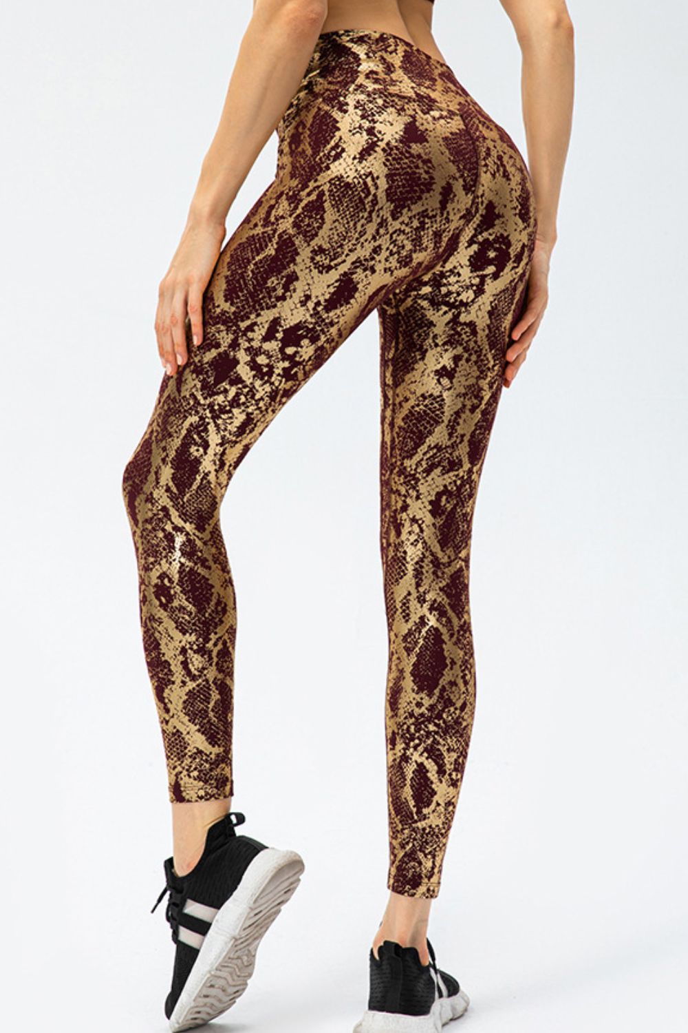 Animal Print Slim Fit Wide Waistband Long Sports Pants - Ignition Fitness