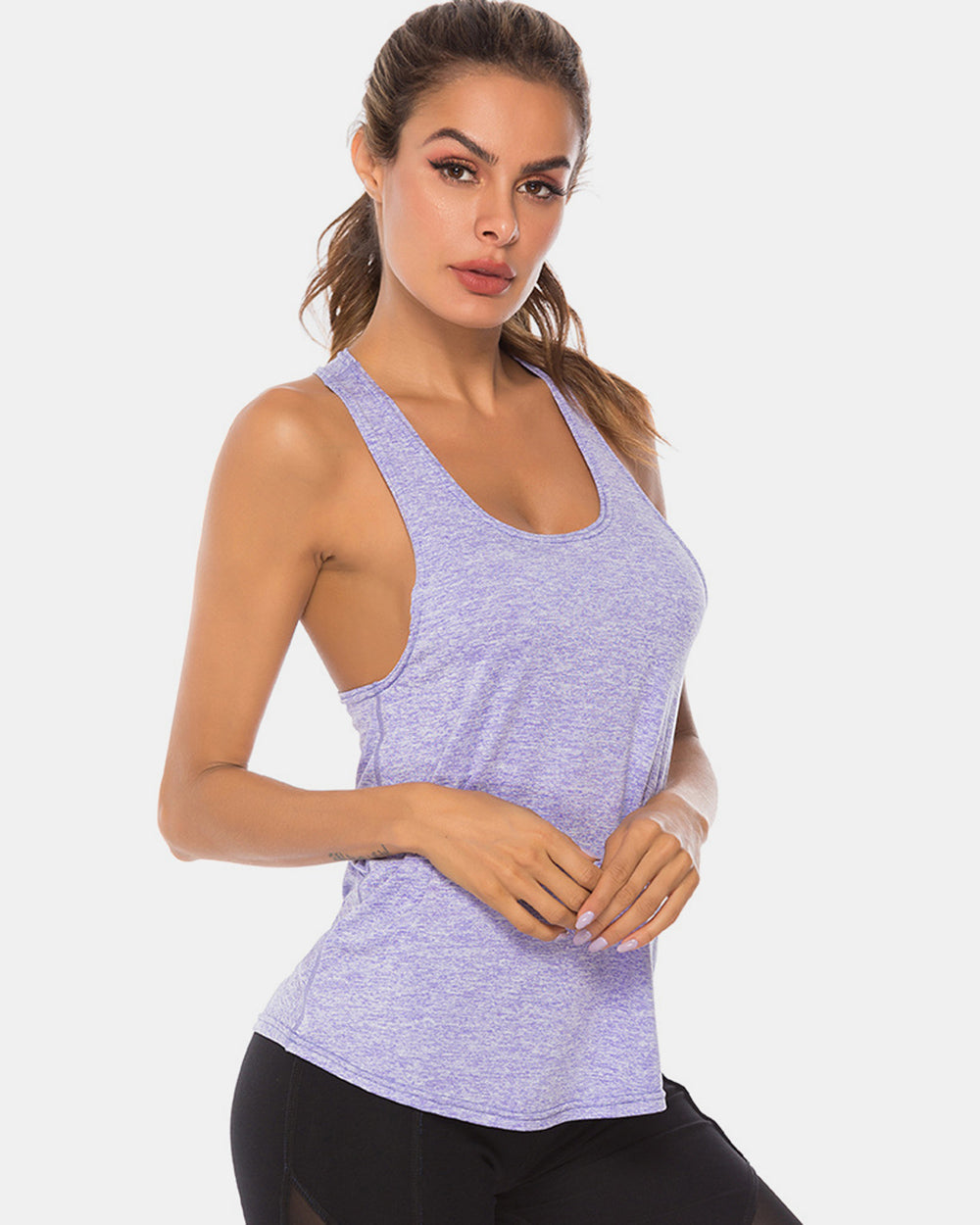 Full Size Scoop Neck Wide Strap Active Tank - Ignition Fitness