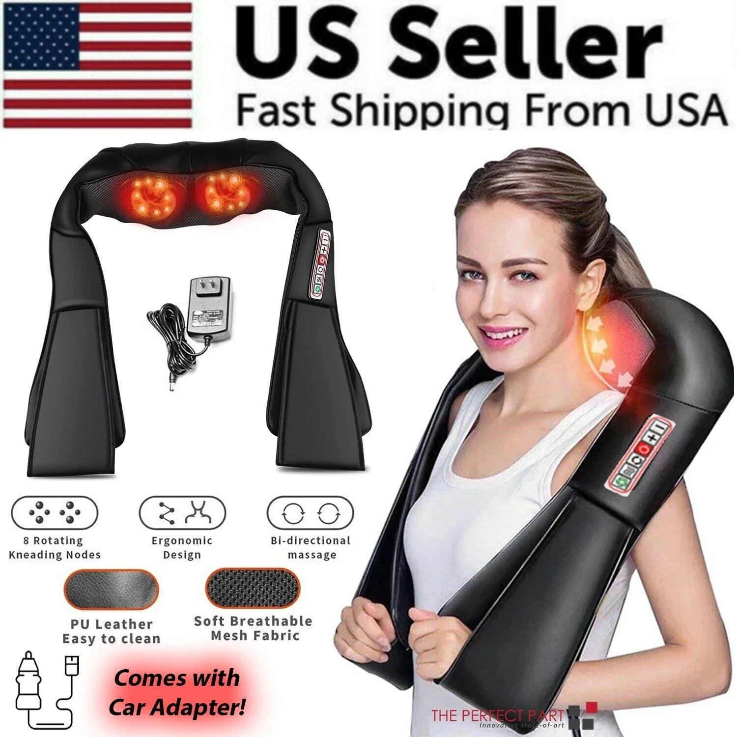 Shiatsu Back Neck and Shoulder Massager with Heat Deep Tissue 3D Kneading Pillow - Ignition Fitness