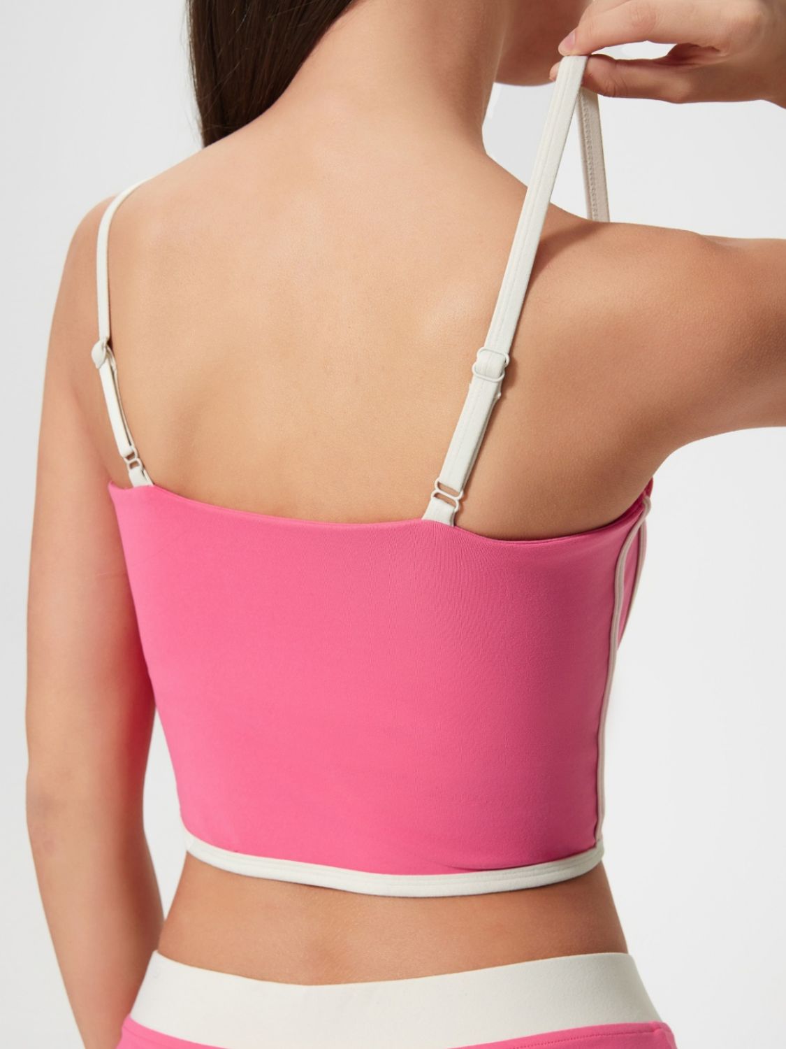 Millennia Contrast Trim Square Neck Active Cami with Detachable Chest Pads - Ignition Fitness