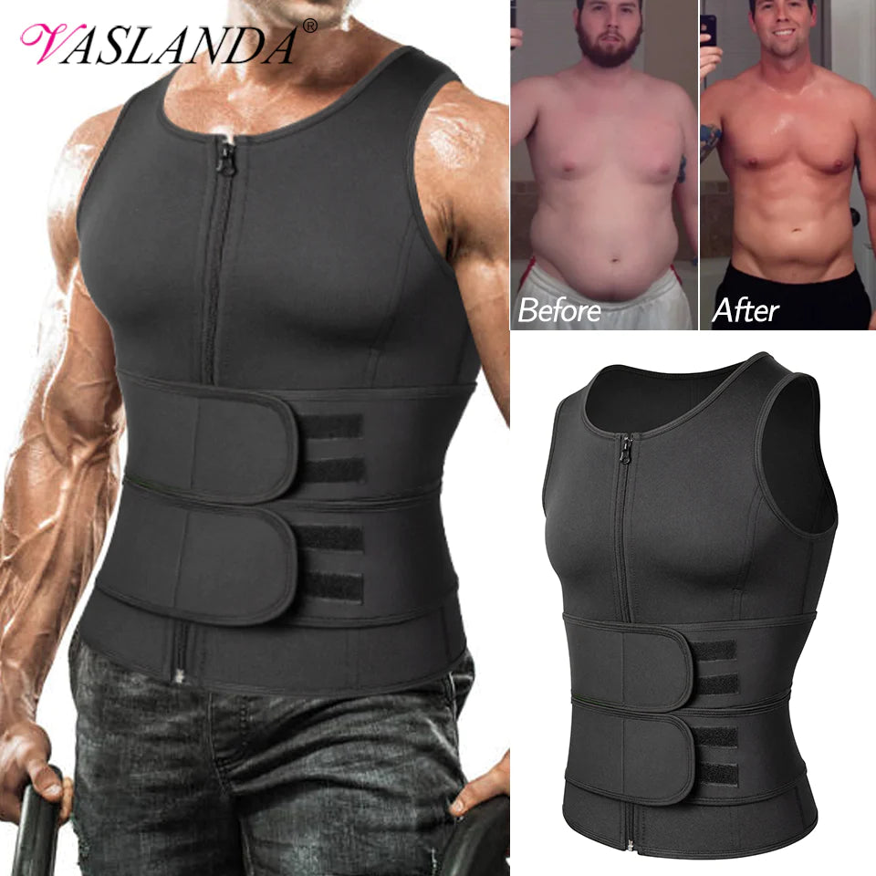 Men Body Shaper Waist Trainer Sauna Suit Sweat Vest Slimming Underwear Weight Loss Shirt Fat Burner Workout Tank Tops Shapewear - Ignition Fitness