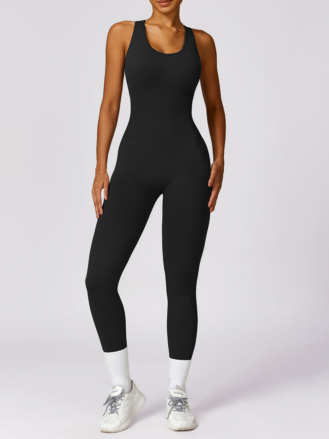 Basic Bae Sleeveless Cutout Racerback Active Jumpsuit - Ignition Fitness