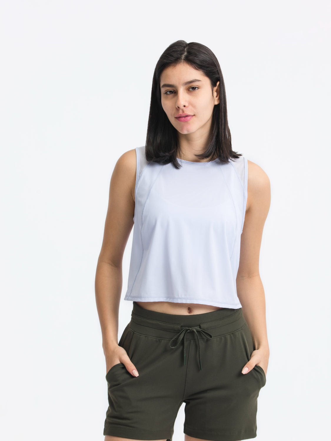 Millennia Round Neck Cropped Active Tank - Ignition Fitness