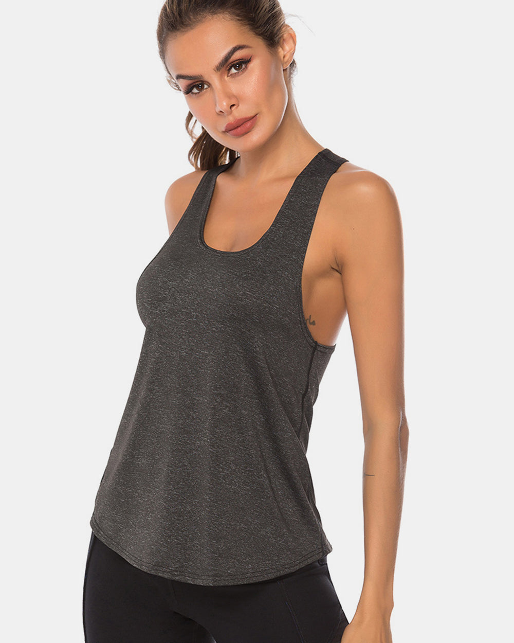 Full Size Scoop Neck Wide Strap Active Tank - Ignition Fitness