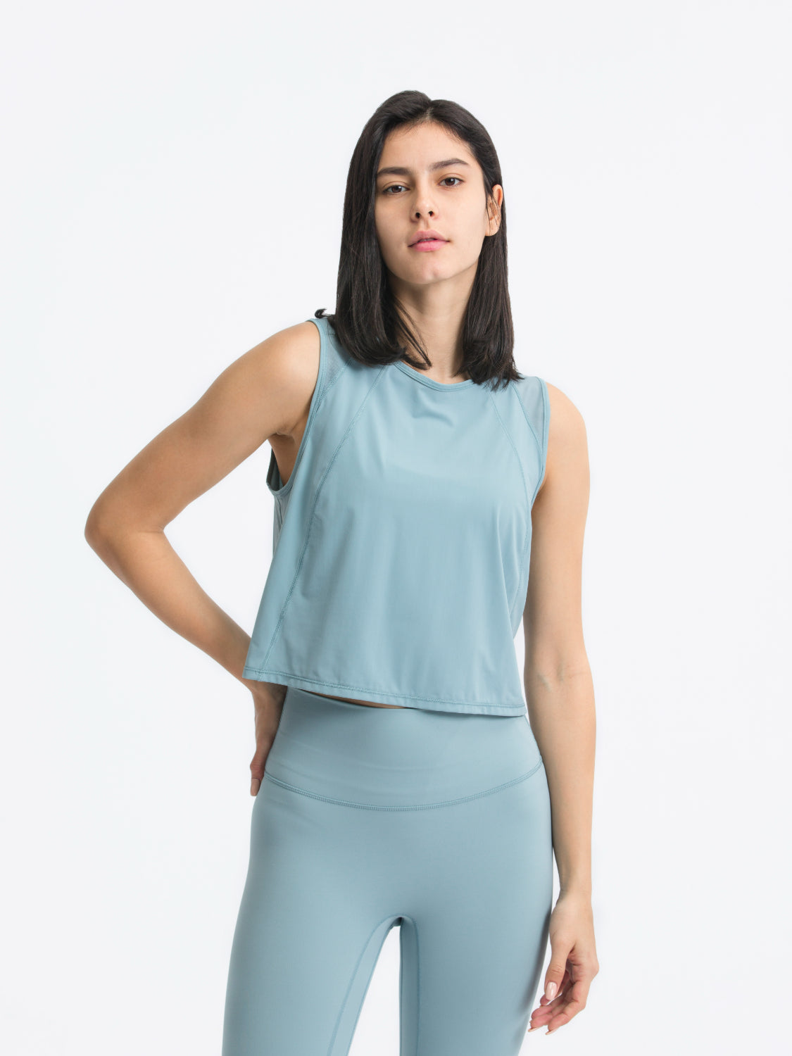 Millennia Round Neck Cropped Active Tank - Ignition Fitness