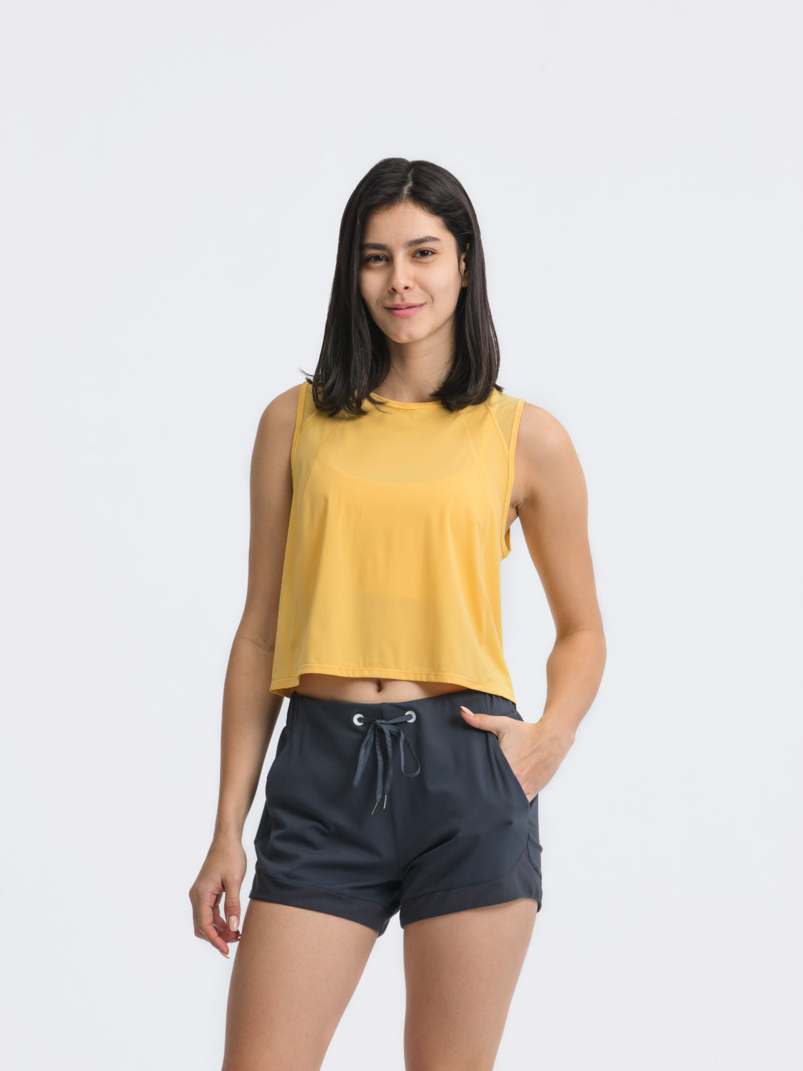 Millennia Round Neck Cropped Active Tank - Ignition Fitness