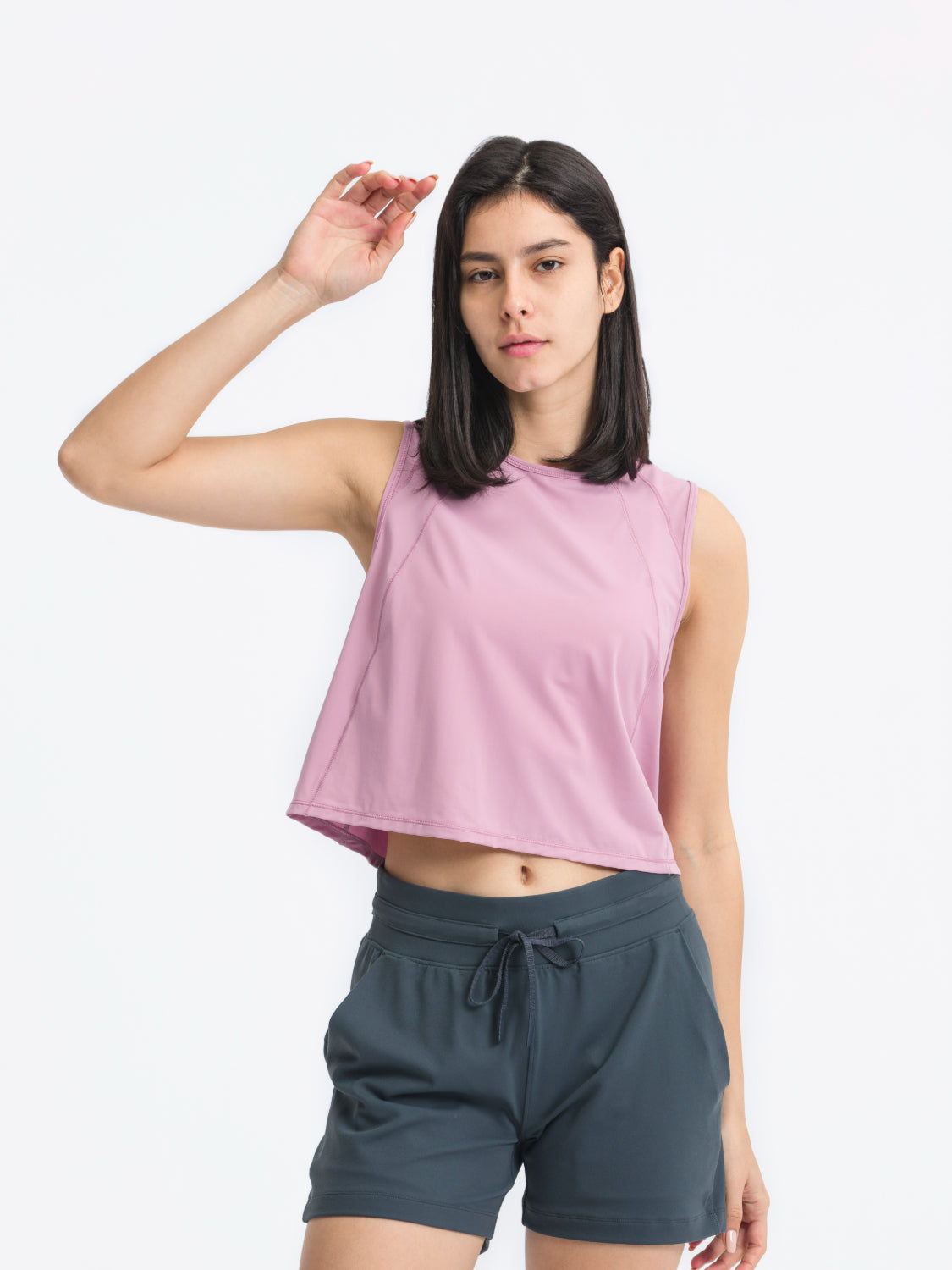 Millennia Round Neck Cropped Active Tank - Ignition Fitness