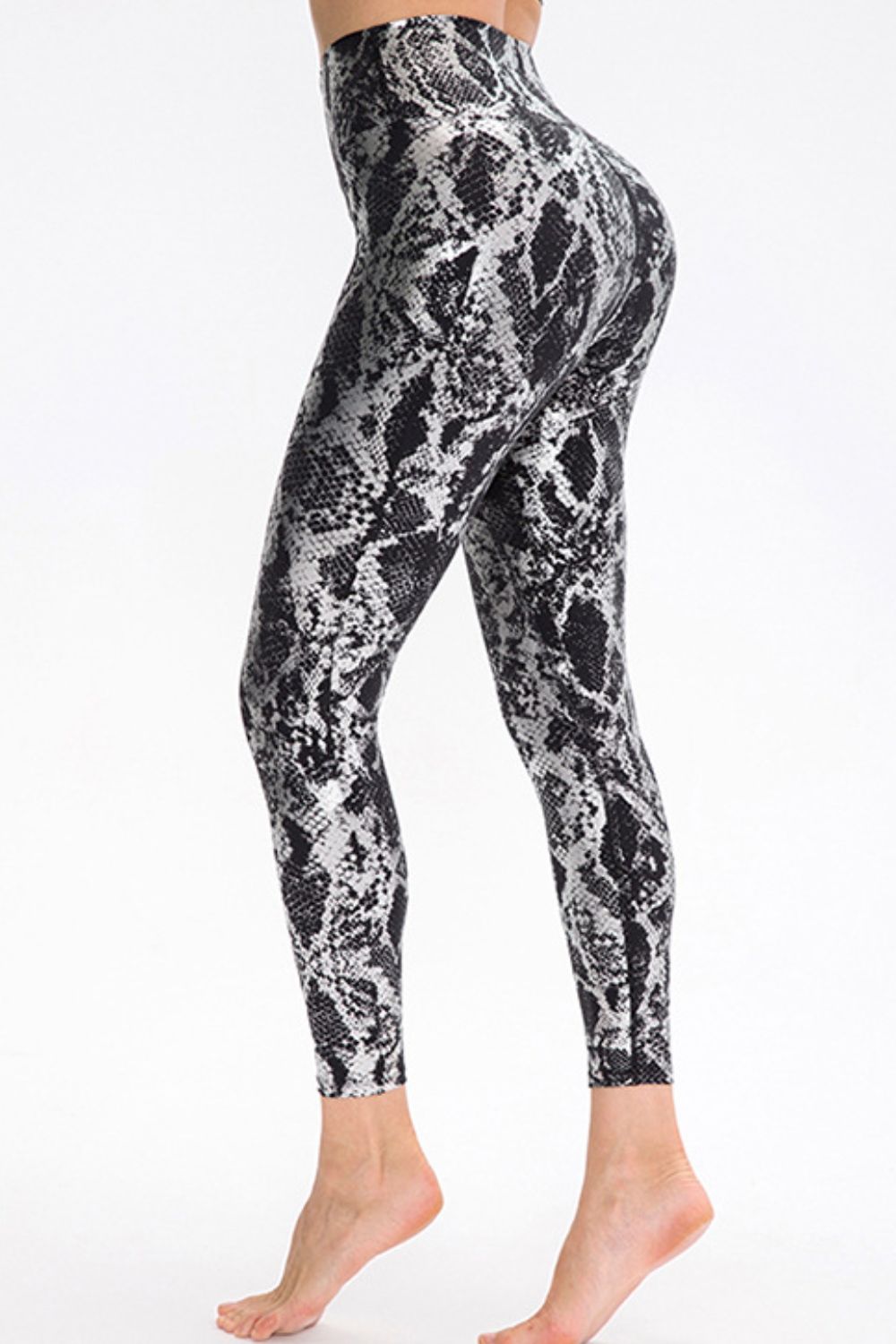 Animal Print Slim Fit Wide Waistband Long Sports Pants - Ignition Fitness