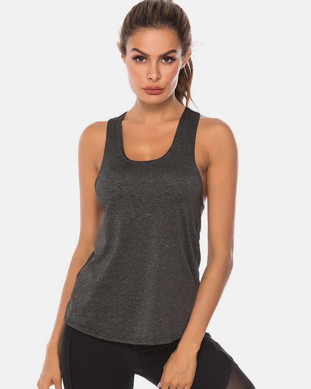 Full Size Scoop Neck Wide Strap Active Tank - Ignition Fitness