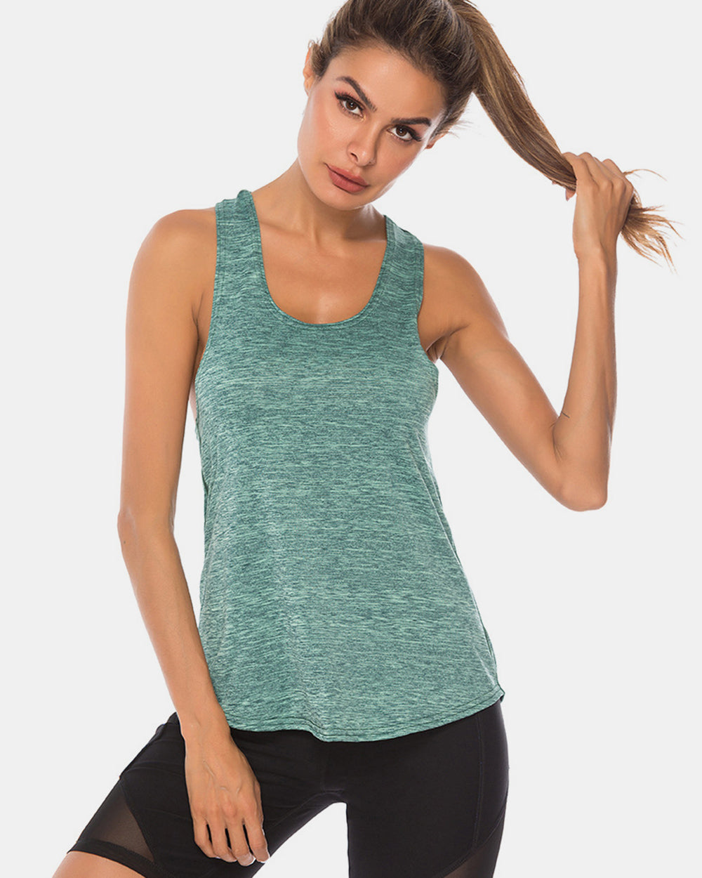 Full Size Scoop Neck Wide Strap Active Tank - Ignition Fitness