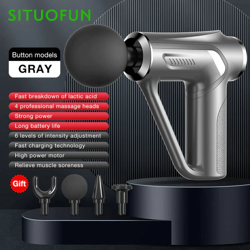 SITUOFUN Massage Gun 32 Levels Deep Tissue Neck Body Back Muscle Sport Electric Pistol Massager Exercise Relaxation Pain Relief - Ignition Fitness
