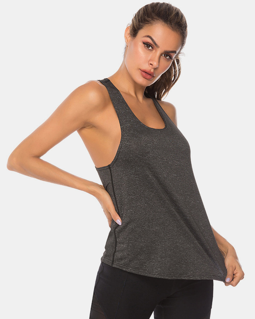 Full Size Scoop Neck Wide Strap Active Tank - Ignition Fitness