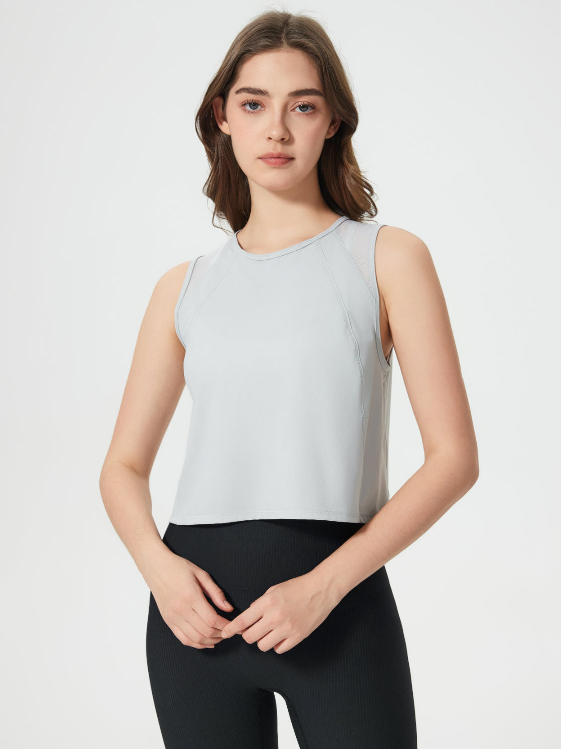 Millennia Round Neck Cropped Active Tank - Ignition Fitness