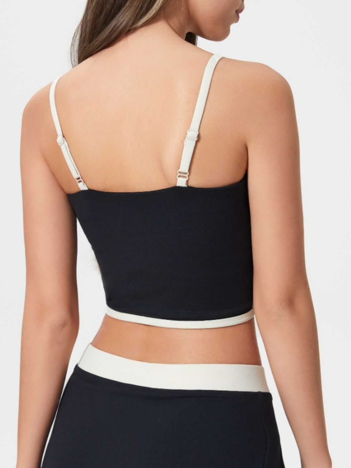 Millennia Contrast Trim Square Neck Active Cami with Detachable Chest Pads - Ignition Fitness