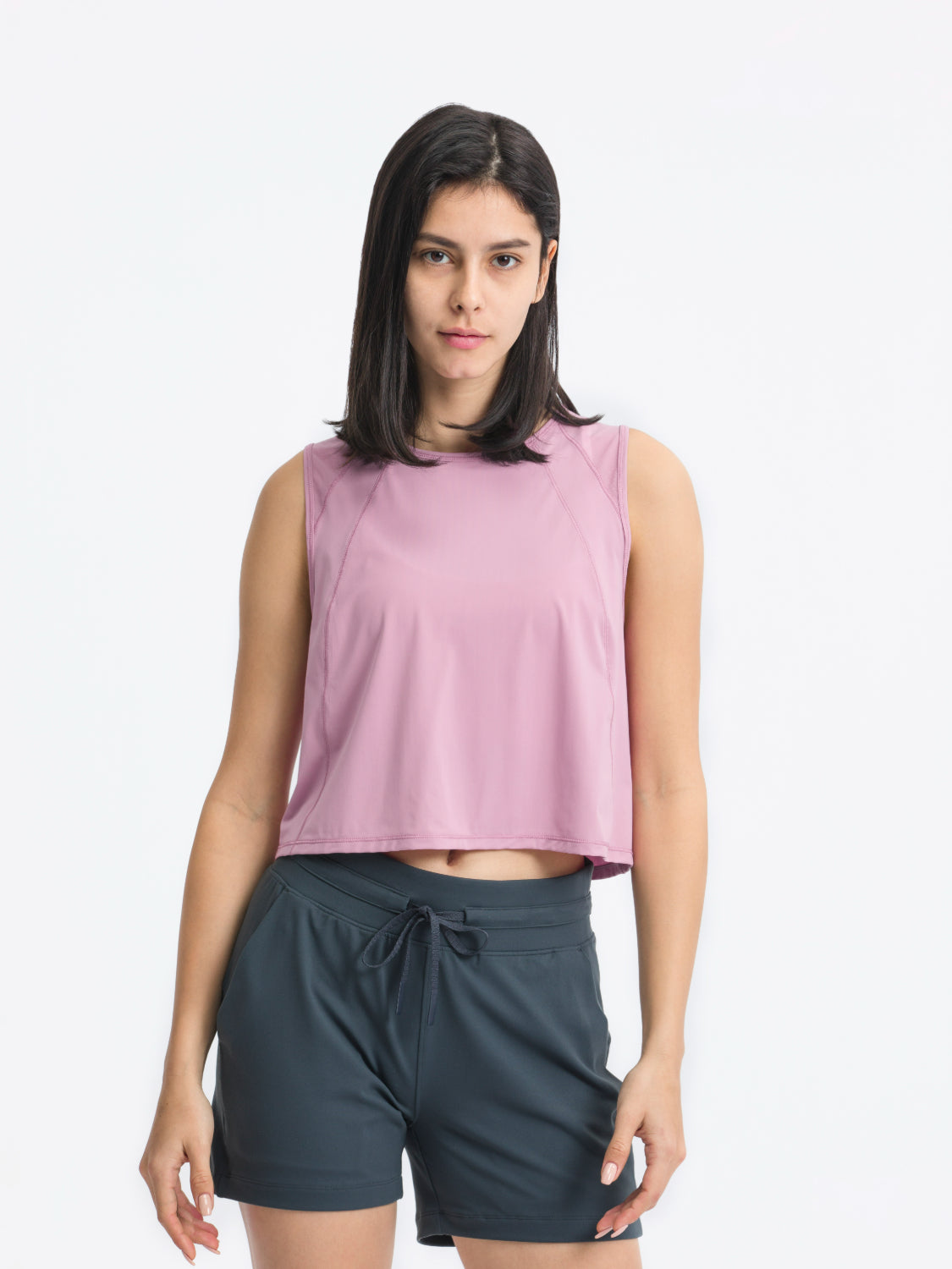 Millennia Round Neck Cropped Active Tank - Ignition Fitness