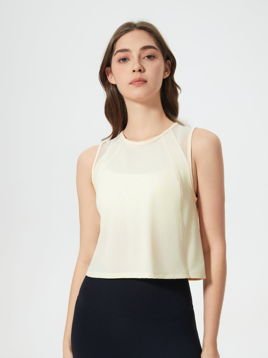 Millennia Round Neck Cropped Active Tank - Ignition Fitness