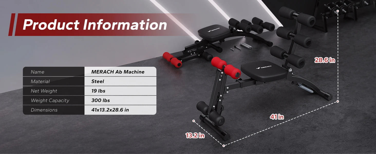 MERACH Adjustable Ab Machine - Ignition Fitness