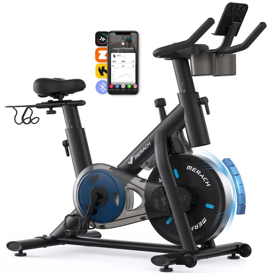 MERACH Exercise Bike Brake Pad/Magnetic Stationary Bike with Exclusive App Low Noise Indoor Cycling Bike with Fitness Courses B2 - Ignition Fitness